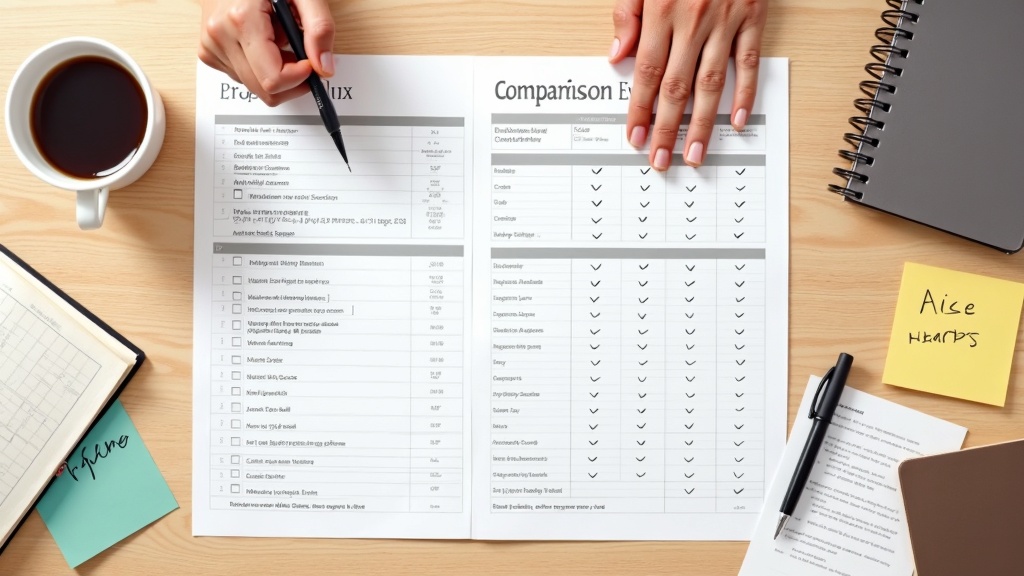 AIプログラミングスクール選びのチェックリストとパンフレットを比較検討する様子