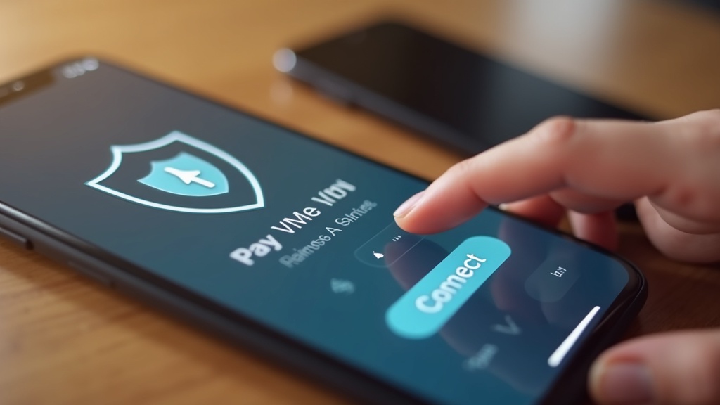 スマートフォンでVPNアプリを設定・接続操作する手元のイメージ