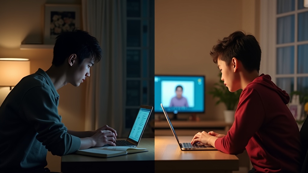 独学とプログラミングスクール受講を対比するイメージ、一人で学ぶ人とメンターと学ぶ人の比較