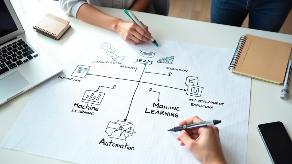 Pythonエコシステム学習ロードマップのイメージ、データ分析・機械学習・Web開発・自動化の4領域を示す概念図
