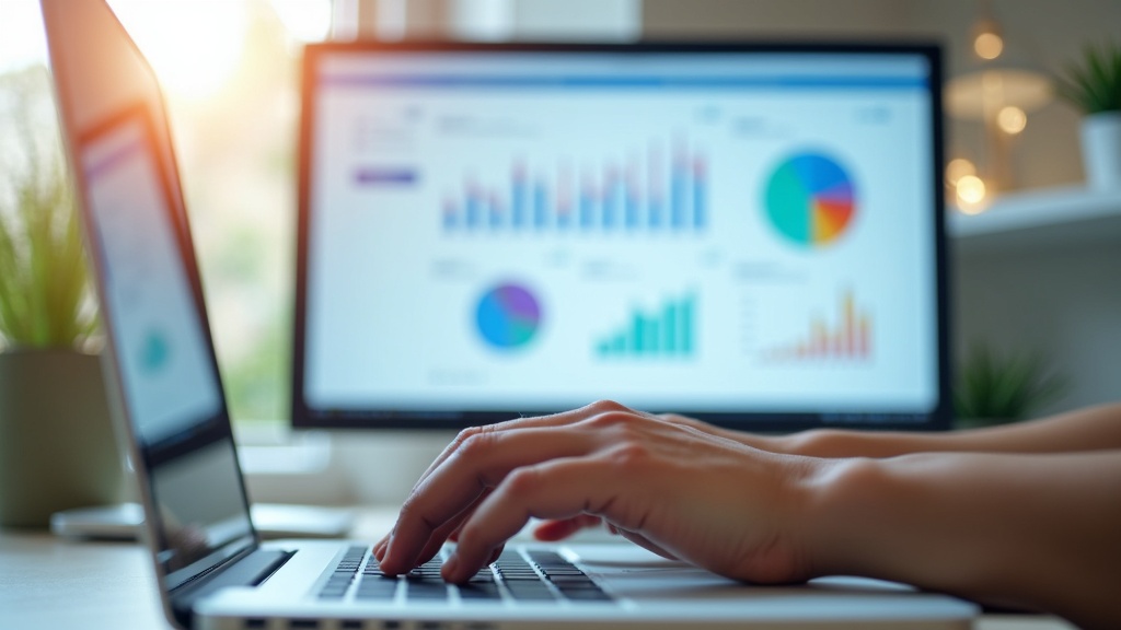 モダンなデザインのウェブホスティング管理画面を操作する手元