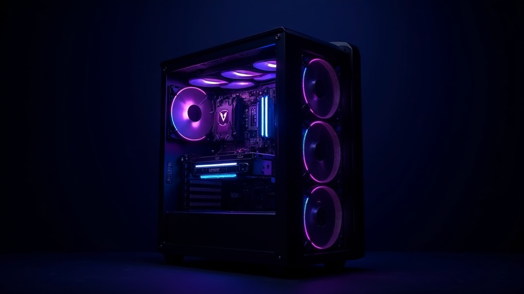 20万円台ハイエンド自作PCのRGBライティングが輝くガラスサイドパネル内部