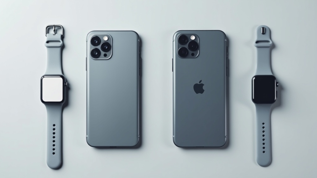 スマートフォンとスマートウォッチのOS互換性を示す製品比較イメージ