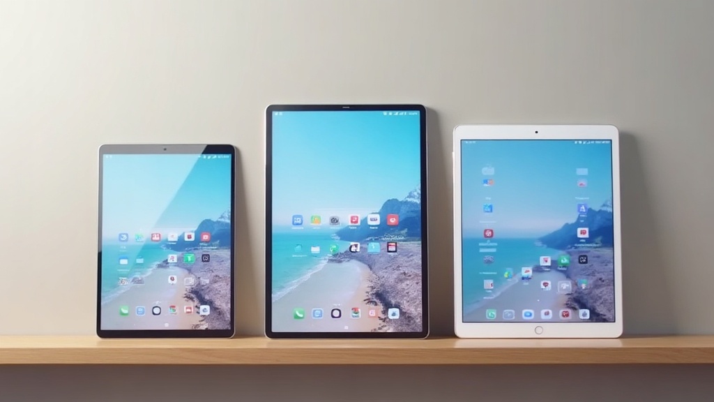 画面サイズの異なる3種類のスマートディスプレイを横並びで比較した選び方チェックポイント解説用画像