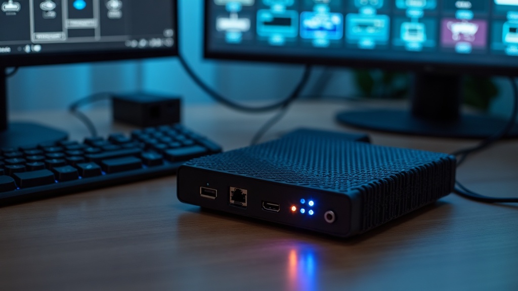 シングルボードコンピュータをローカルサーバーとして活用したHome Assistant構成で、スマートホームデバイスと接続されエンジニアの自宅自動化環境が構築されている様子