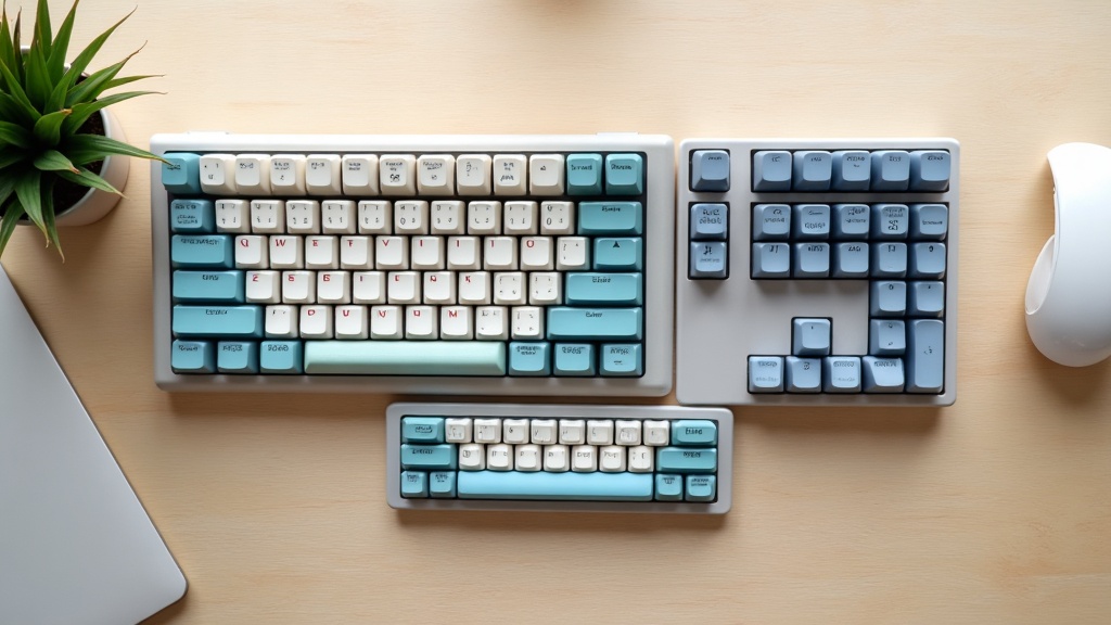 60%・TKL・フルサイズの3種類のメカニカルキーボードを並べたサイズ比較