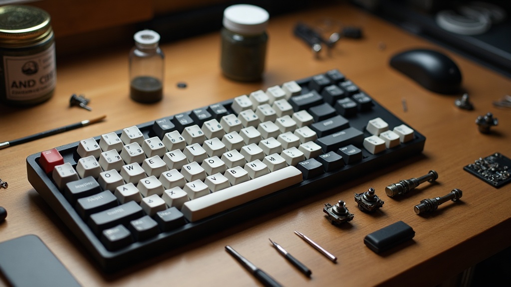 メカニカルキーボードのルブ(潤滑)メンテナンスに使うスイッチオープナーや潤滑グリスなどのツール一式